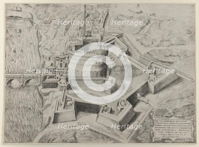 Speculum Romanae Magnificentiae: Castello Sant' Angelo, 1557., 1557. Creator: Giulio de Musi.
