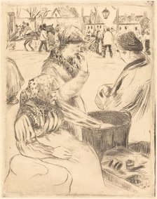 Chestnut Vendors (Marchands de marrons), 1878. Creator: Camille Pissarro.