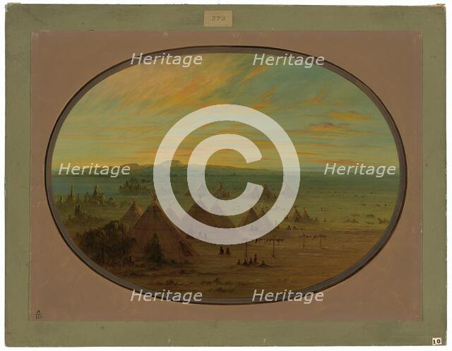 A Crow Village on the Salmon River, 1855/1869. Creator: George Catlin.