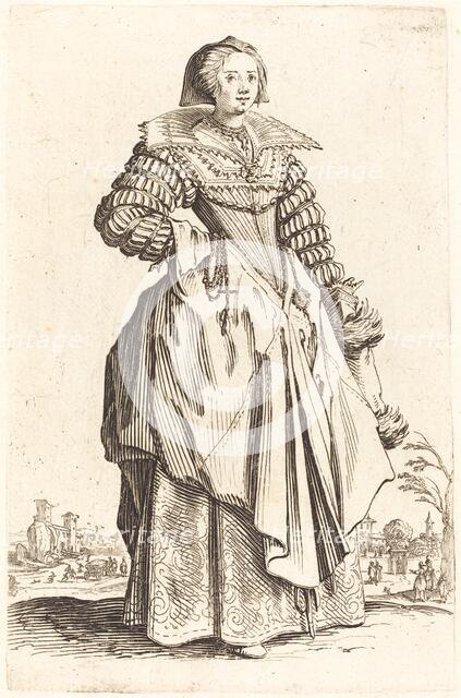 Noble Woman with Large Collar, c. 1620/1623. Creator: Jacques Callot.