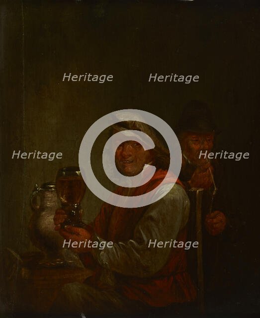 Drinking Man and an Old Smoking Man, 1st half of 18th century. Creator: Unknown.