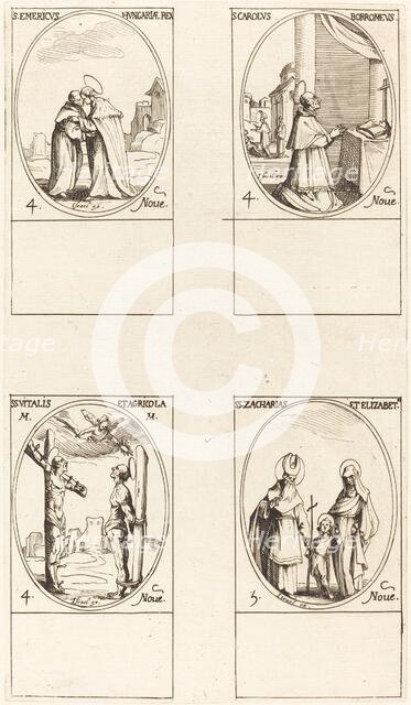 St. Emeric; St. Charles Borromeo; St. Vitalis & Agricola; Sts. Zachary & Elizabeth. Creator: Jacques Callot.
