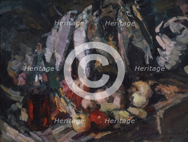 Fish, vine and fruits, 1916. Artist: Korovin, Konstantin Alexeyevich (1861-1939)