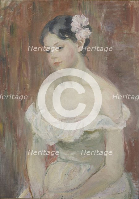 Girl with decollete (The Flower in Hair). Artist: Morisot, Berthe (1841-1895)