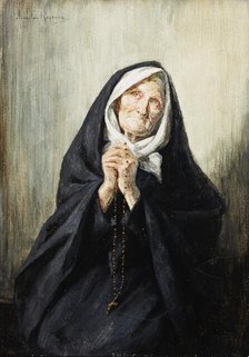 Old Woman Praying, 1907. Creator: Mieczyslaw Reyzner.