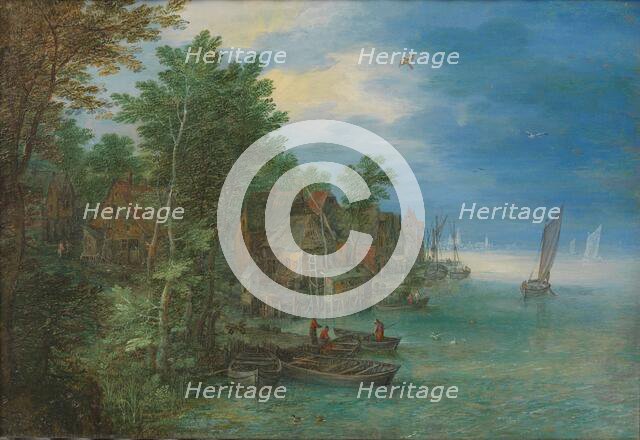 View of a Village along a River, 1604. Creator: Jan Brueghel the Elder.