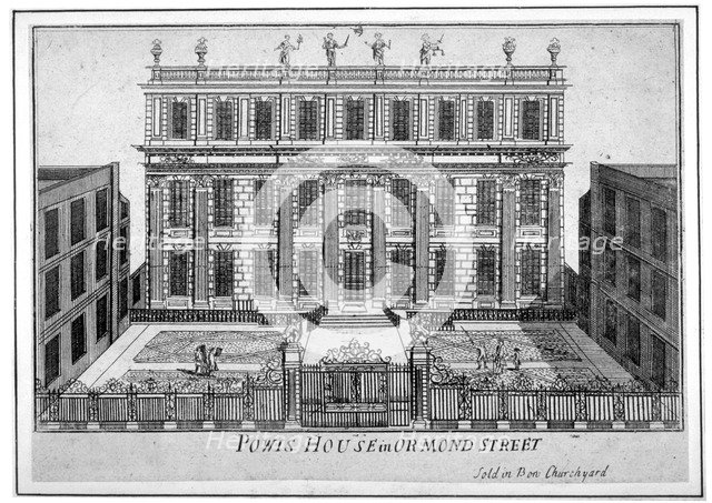 View of Powis House, Great Ormond Street, Bloomsbury, London, c1720. Artist: Anon