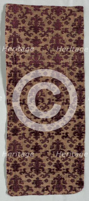 Velvet Fragment, 1600-1640. Creator: Unknown.
