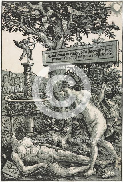 Pyramus and Thisbe, c. 1510. Creator: Hans Wechtlin (German, 1480/85-aft 1526).