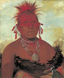 Shón-ka-ki-he-ga, Horse Chief, Grand Pawnee Head Chief, 1832. Creator: George Catlin.