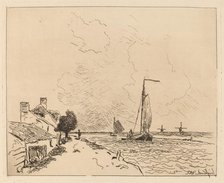 Two Boats at Sail (Les deux Barques a voile), 1862. Creator: Johan Barthold Jongkind.