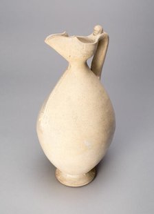 Ovoid Ewer with Flaring, Beak Shaped Spout, and Handle with Human Head, Tang dynasty, 8th cent. Creator: Unknown.
