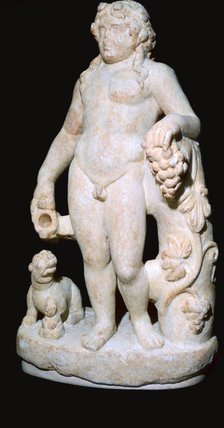 Roman marble statue of Bacchus. Artist: Unknown