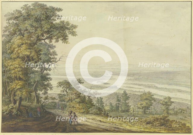 View of the Rhine Valley from the Hohe Wurzel between Wiesbaden..., 1777. Creator: Johann Jakob Koller.