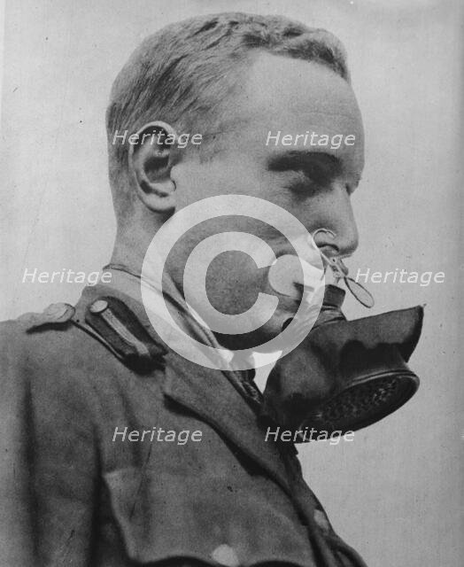 German gas mask, between c1915 and 1918. Creator: Bain News Service.