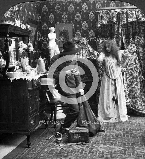 'Keep Him Covered Mary, I'll Call the Police'.Artist: American Stereoscopic Company