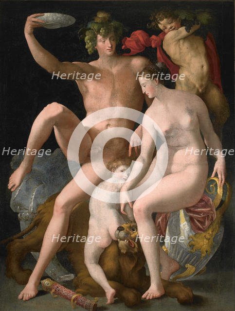Bacchus, Venus and Cupid , c.1535. Creator: Rosso Fiorentino (1495-1540).