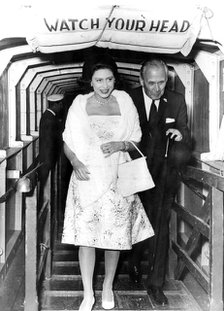 Princess Margaret boarding the SS 'Homeric', Tilbury, Essex, 1962. Artist: Unknown