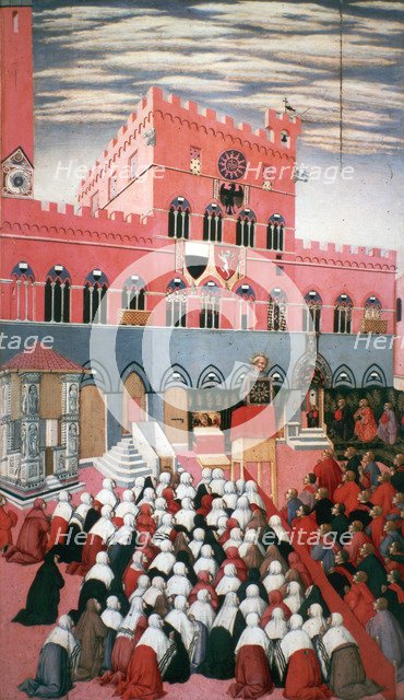 'La predica di San Bernardino', c1426-1481. Artist: Sano di Pietro