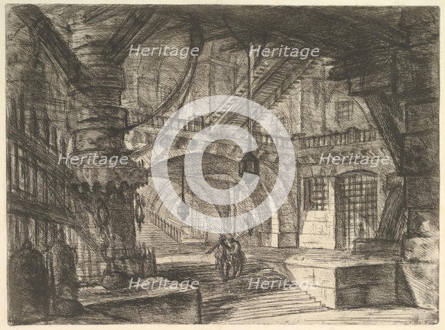 The Pier with Chains, from Carceri d'invenzione (Imaginary Prisons), ca. 1749-50. Creator: Giovanni Battista Piranesi.