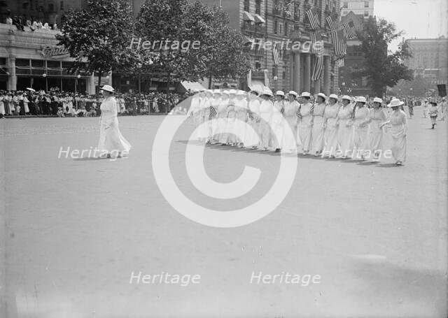 Preparedness Parade - Units of Women in Parade, 1916. Creator: Harris & Ewing.