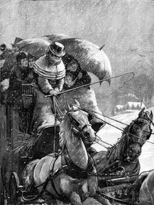 A Christmas Journey as we Used to Do It - drawn by A. E. Emslie, 1881. Creator: William James Palmer.