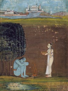A Woman Making an Offering to an Ascetic, between 1750 and 1775. Creator: Unknown.