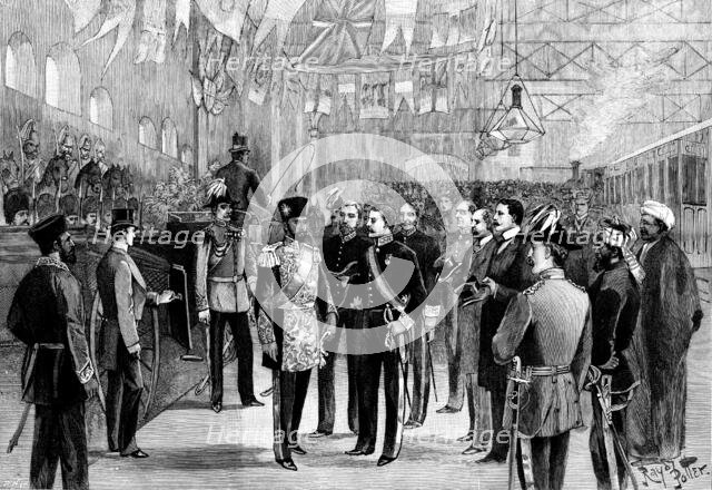 Arrival of the Ameer's son in London: the scene at Victoria Station, 1895. Creator: P Naumann.