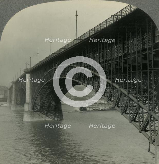 'The Ten Million Dollar Ead's Bridge over the Mississippi River at St. Louis, Mo.', c1930s. Creator: Unknown.