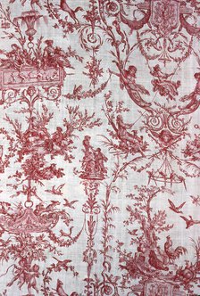 L'Escarpolette, (The Swing), Furnishing Fabric, France, c. 1789. Creator: Christophe-Philippe Oberkampf.