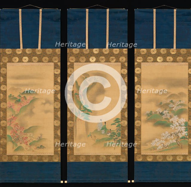 Nunobiki Waterfall, Mount Yoshino, and Tatsuta River, after 1709. Creator: Kanô Yôboku Tsunenobu.