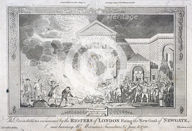 Gordon Riots, Newgate Prison, London, 1780. Artist: Thornton