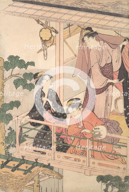 Three Women on a Balcony, ca. 1786. Creator: Torii Kiyonaga.