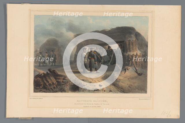 Armoured battery, 1832, (1833).  Creator: Auguste Raffet.