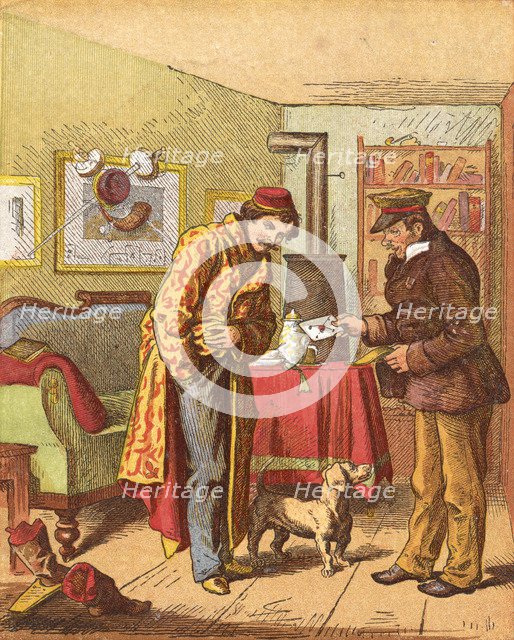 Paying for letter delivery, c1870 Artist: Oskar Pletsch