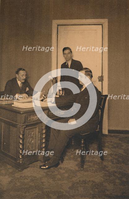 Office of the Secretary at the Cuban Embassy in Brussels, Belgium, 1927. Creator: Unknown.