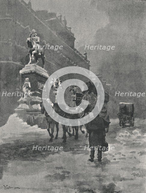 'Holborn Circus - A Winter's Morning, 1891. Creator: William Luker.