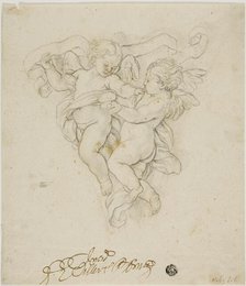 Spandrel Decoration with Two Putti, n.d. Creator: Unknown.