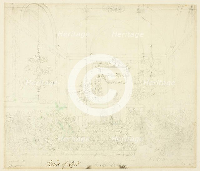 Study for House of Lords, from Microcosm of London, c. 1809. Creator: Augustus Charles Pugin.