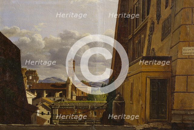 View from Piazza di Campidoglio, Roma, early-mid 19th century. Creator: Gustaf Soderberg.