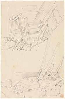 Studies of Wood and Farm Implements. Creator: Eugène Isabey (French, 1803-1886).