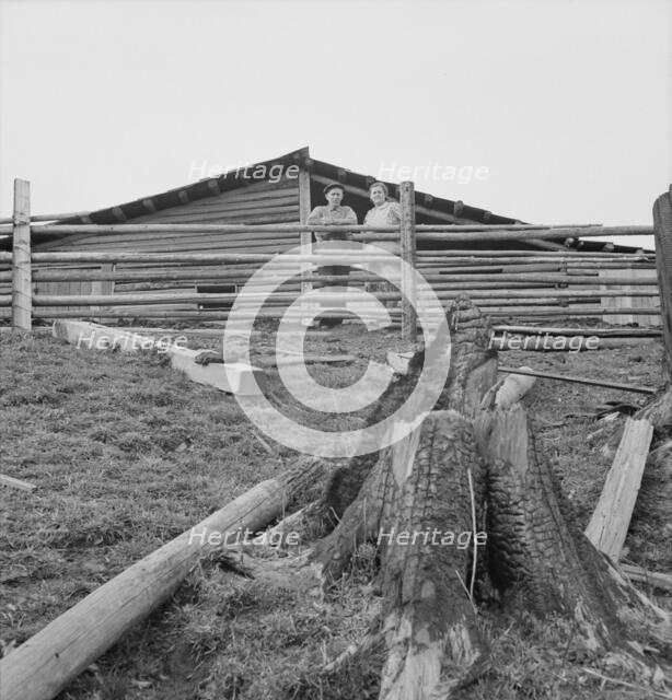 Possibly: Farm family in the cut-over land, Priest River Valley, Bonner County, Idaho, 1939. Creator: Dorothea Lange.