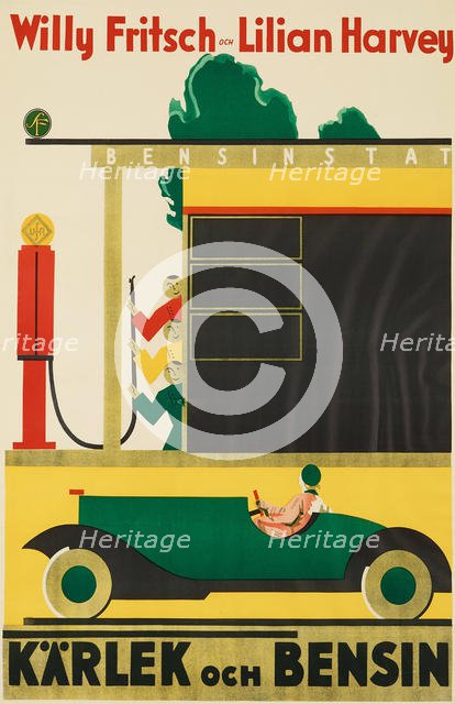 Movie poster The Three from the Filling Station by Wilhelm Thiele, 1930.