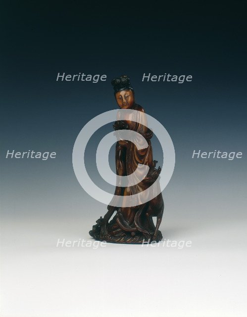 Gilt-bronze monk with alms bowl, China, 17th-18th century. Artist: Unknown