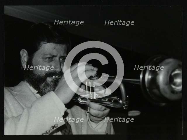 Bobby Shew playing his trumpet at The Bell, Codicote, Hertfordshire, 19 May 1985. Artist: Denis Williams