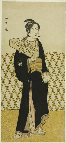 The Actor Sawamura Sojuro III as the Hairdresser Jirokichi in the Play Shida Choja..., c. 1781. Creator: Shunsho.