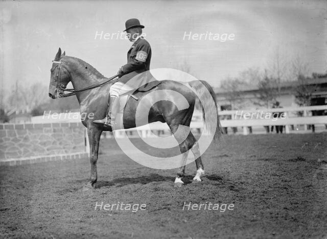 Horse Shows - Unidentified Men, Mtd. Or Hurdling, 1911. Creator: Harris & Ewing.