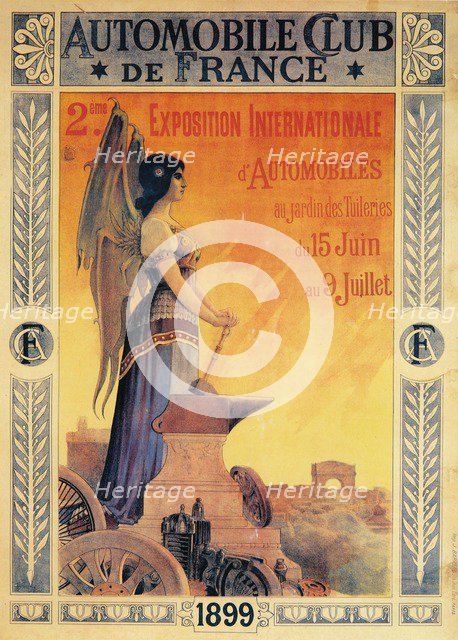Advertisement for the Automobile Club de France's International Automobile Exposition, 1899. Artist: Unknown.