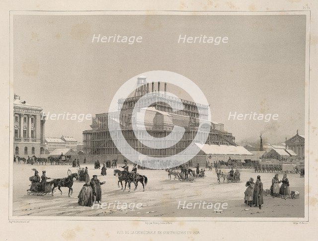 Construction work ca 1838 (From: The Construction of the Saint Isaac's Cathedral), 1845. Artist: Montferrand, Auguste, de (1786-1858)