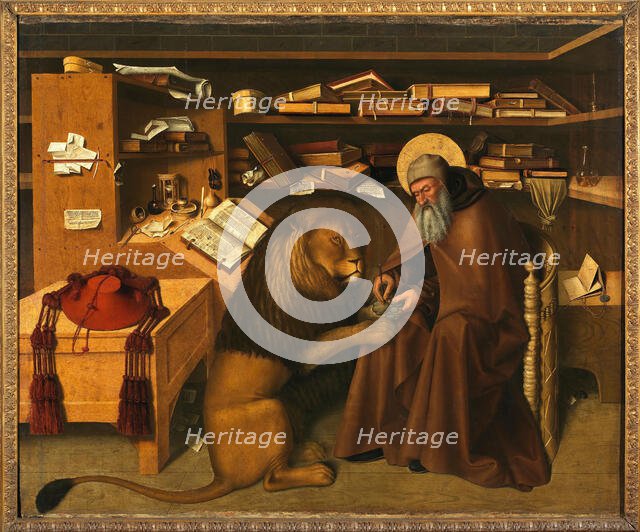 Saint Jerome in his Study, 1445-1446. Creator: Colantonio, Niccolò Antonio (ca 1420-ca 1460).